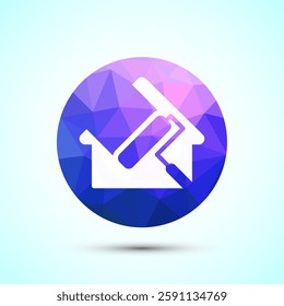 Home painting icon design illustration. House painting sign symbol, Low poly style