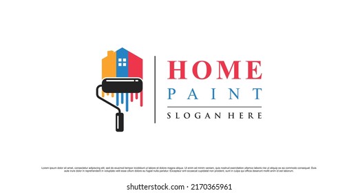Home painting icon logo design inspiration with creative element Premium Vector
