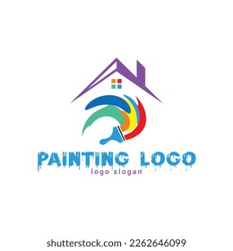 home painting logo in vector