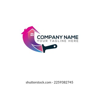 Home painting Premium logo design concept. business card, Home painting business, company vector illustration.