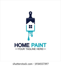Home Painting Vector Logo Design.Home House Painting Service Coloring Logo Design Template.House painting service, decor and repair multi color icon Vector logo.