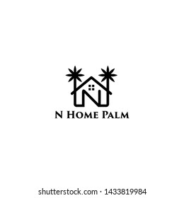 Home Palm Logo Design Template
