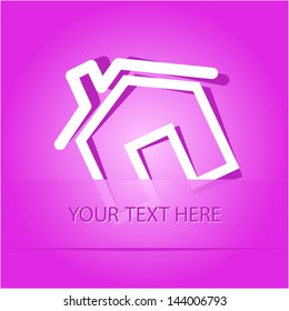 Home. Paper sticker as bookmark. Vector illustration. Eps10.