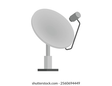 Home parabolic antenna. Simple illustration flat.