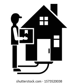 Home parcel delivery icon. Simple illustration of home parcel delivery vector icon for web design isolated on white background