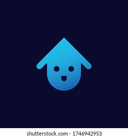 Diseño del logotipo del compañero de casa con cara sonriente