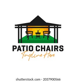 home patio furniture inspiration illustration logo design