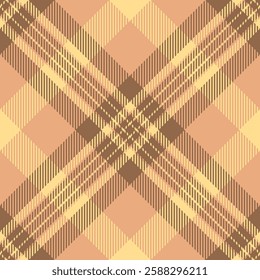 Home pattern check textile, intricate vector texture seamless. Selection fabric tartan plaid background in orange and amber colors palette.