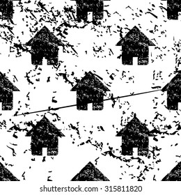 Home pattern grunge, black image on white background