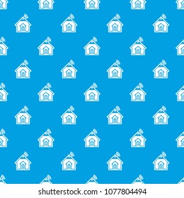 Home pattern vector seamless blue repeat for any use