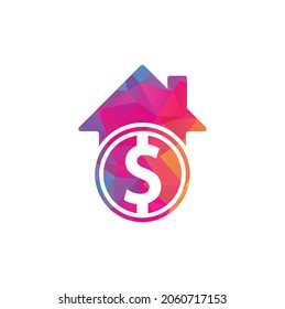 Home Pay Logo Template Design Vector. Coin and real estate logo combination. Money and house symbol or icon