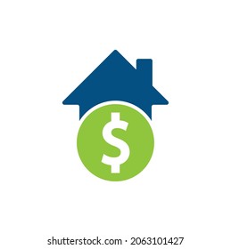 Home Pay Logo Template Design Vector. Coin and real estate logo combination. Money and house symbol or icon