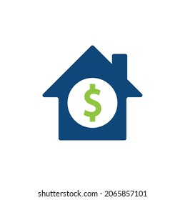 Home Pay Logo Template Design Vector. Coin and real estate logo combination. Money and house symbol or icon