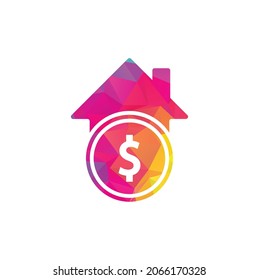 Home Pay Logo Template Design Vector. Coin and real estate logo combination. Money and house symbol or icon