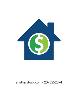 Home Pay Logo Template Design Vector. Coin and real estate logo combination. Money and house symbol or icon