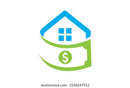 Home Pay Logo Template Design Vector. Coin and real estate logo combination. Money and house symbol