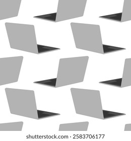Home pc in grayscale Seamless Pattern. Wallpaper or Thematic cards Abstract Background Texture idea