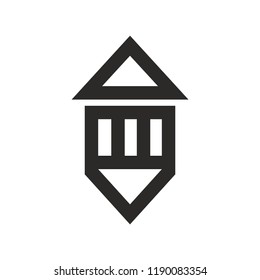 Home and pen icon. Vector