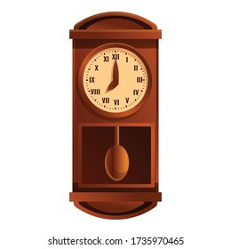 Home pendulum clock icon. Cartoon of home pendulum clock vector icon for web design isolated on white background