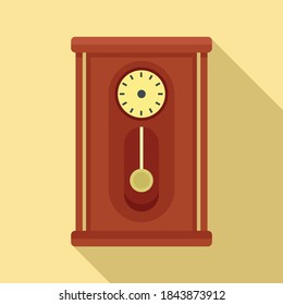 Home pendulum clock icon. Flat illustration of home pendulum clockvector icon for web design