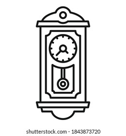 Home pendulum clock icon. Outline home pendulum clock vector icon for web design isolated on white background