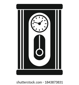 Home pendulum clock icon. Simple illustration of home pendulum clock vector icon for web design isolated on white background
