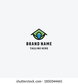 descarga de plantilla de diseño de vectores de logotipo abstracto para personas de hogar