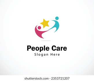home people care logo creative success design concept abstract