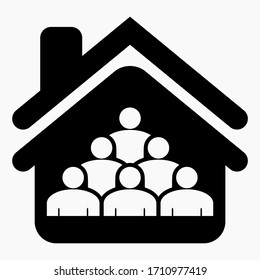 Home and people. Household. Hotel. Public place. Vector icon.