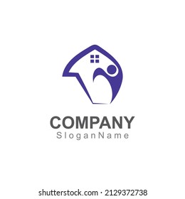 Home and people Logo design inspiration image Template Design Vector 