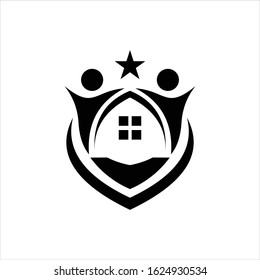 home and people vector logo graphic modern abstract
