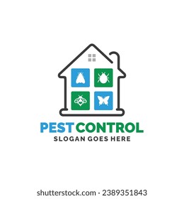 Ilustración vectorial del logotipo de control de plagas en el hogar