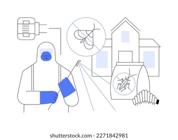 Home pest insects control abstract concept vector illustration. Pest insects control, vermin exterminator service, insect thrips equipment, DIY solution, home garden protection abstract metaphor.