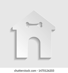 Home pet care sign. Paper style icon. Illustration.