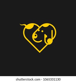 Home pet shop logo icon design template. Animal care vector illustration