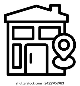 vector de contorno del icono de ubicación del rastreador de mascotas de inicio. Cuidado animal. aplicación Chip