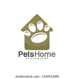 Home pets Logo dog cat design vector template. Animals Veterinary clinic Logotype concept outline icon.