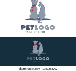Home pets Logo dog cat design vector. Cute Pet Lover Logo Design
