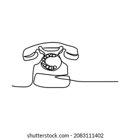 home phone continuous line vector design
