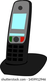 Home phone, illustration, vector on white background.