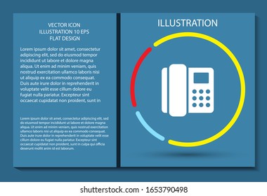 Home phone vector icon , lorem ipsum Flat design