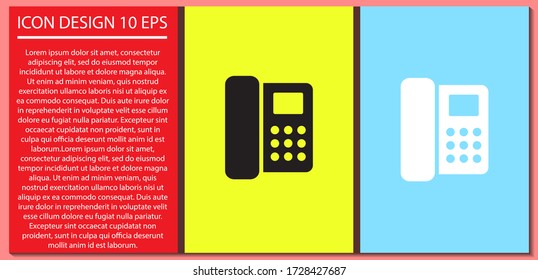 Icono vector del teléfono residencial, lorem ipsum Diseño plano