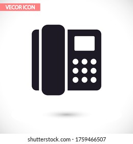 Icono vector del teléfono residencial, lorem ipsum Diseño plano