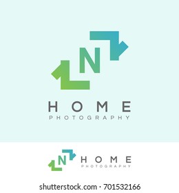 home photography initial Letter N Logo design