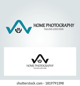 Home photography logo design template. Vector illustration
