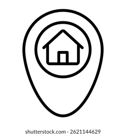 Home pin location icon for map and navigation concepts	
