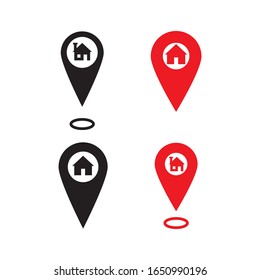 Iconos de ubicación del pin doméstico vectorial