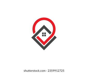 Home Pin Location Logo Concept sign icon symbol Element Design. House, Real Estate, Realtor, Mortgage Logotype. Vector illustration template