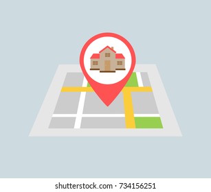 Home pin locator on map