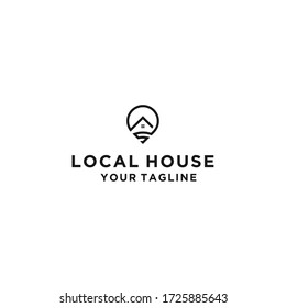 Home Pin Logo Design vector icon